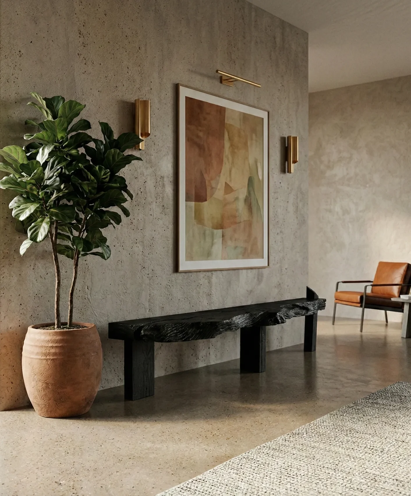 duża ława z drewna - live edge czarny dąb