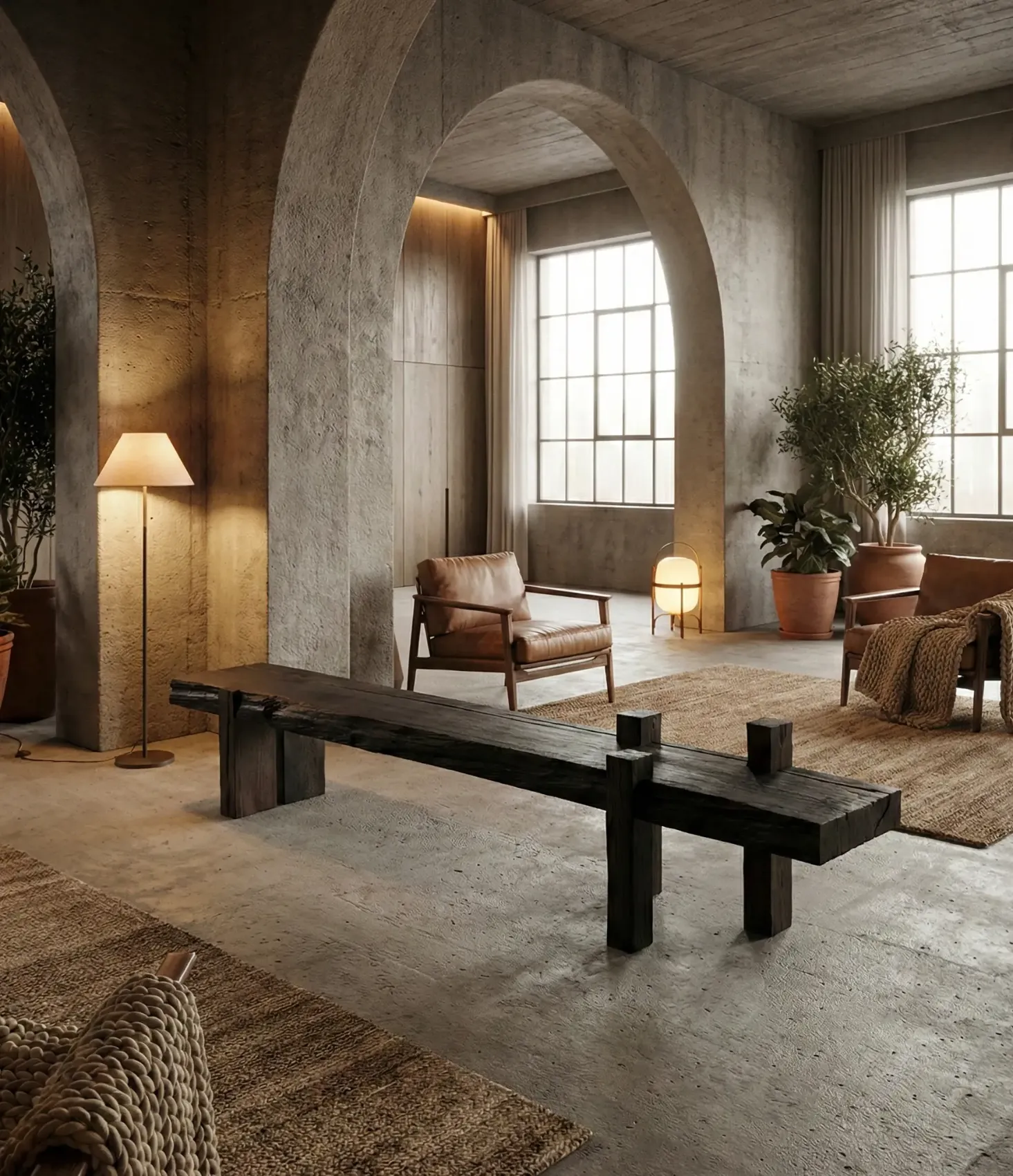 ława z naturalnym oflisem - niereguralna krawędź drewno czarny dąb ława konsola