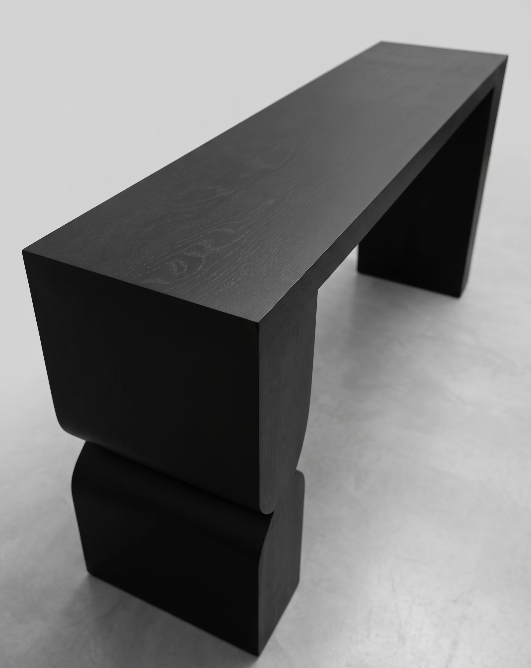 konsola z litego drewna dębowa konsola duża - minimalistyczna forma - modernizm i nowoczesne wnętrza