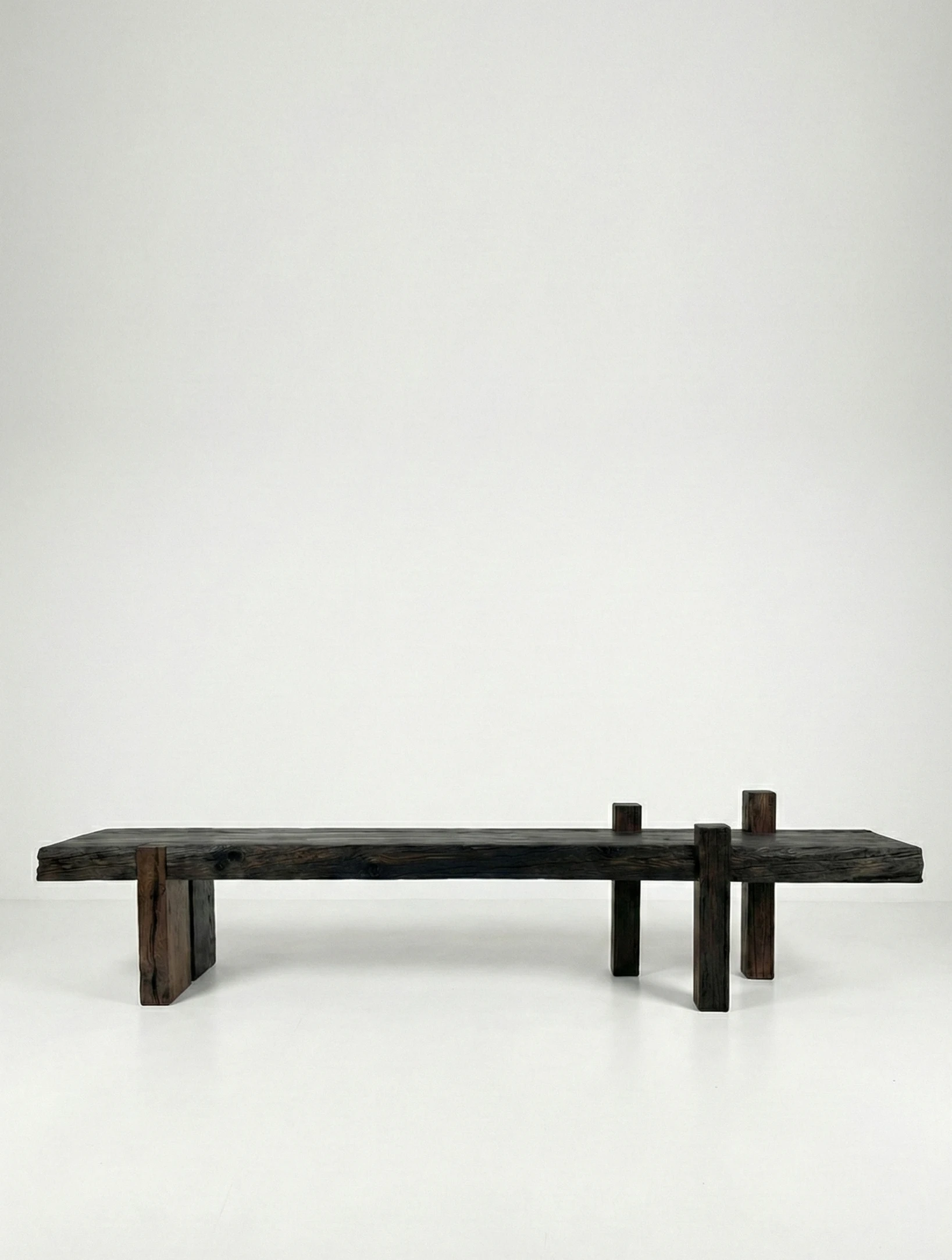 ogromna ława z drewna czarnegu dębu - live edge